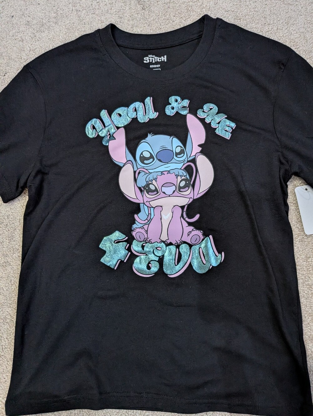 Disney Stitch Tee With Metallic Shimmer Graphic